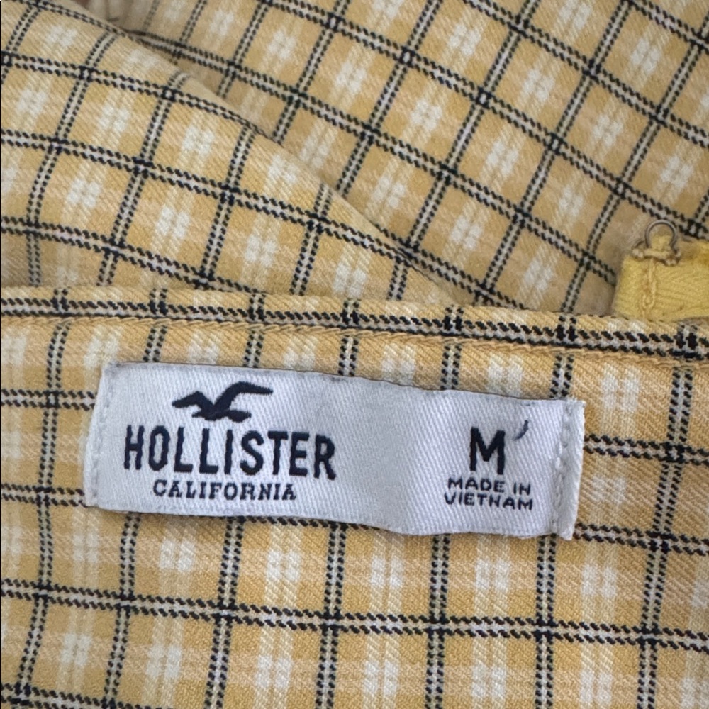 Hollister Yellow Black Y2K Plaid Mini Dress Medium - Picture 10 of 15